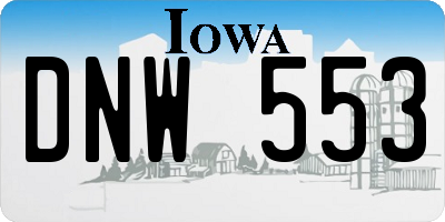 IA license plate DNW553