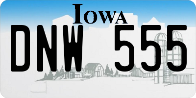 IA license plate DNW555