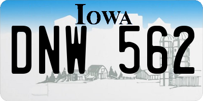 IA license plate DNW562
