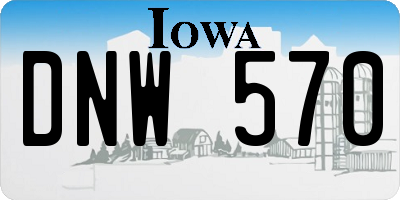 IA license plate DNW570