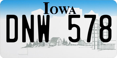 IA license plate DNW578