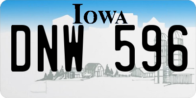 IA license plate DNW596