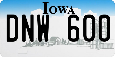 IA license plate DNW600