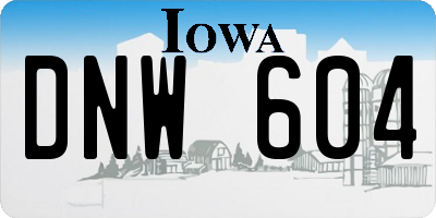 IA license plate DNW604