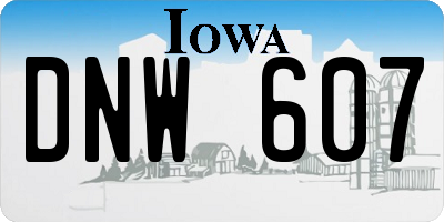 IA license plate DNW607