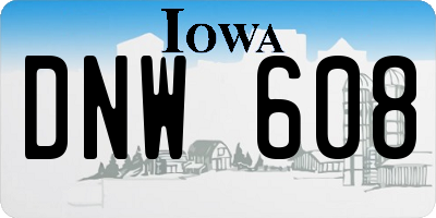 IA license plate DNW608