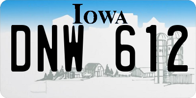 IA license plate DNW612