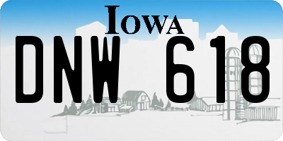 IA license plate DNW618