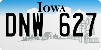 IA license plate DNW627