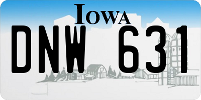 IA license plate DNW631