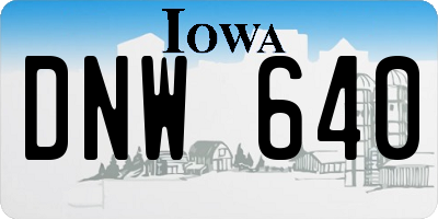 IA license plate DNW640