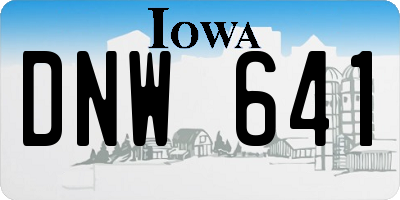 IA license plate DNW641