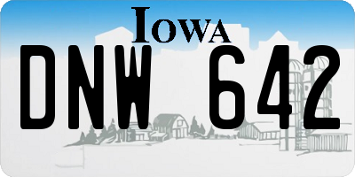 IA license plate DNW642
