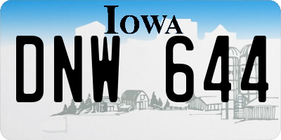 IA license plate DNW644