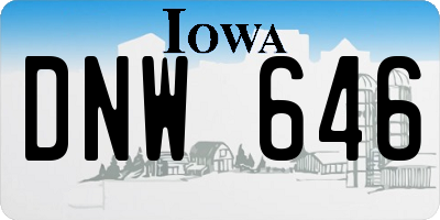 IA license plate DNW646