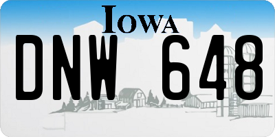 IA license plate DNW648
