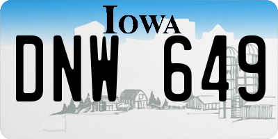 IA license plate DNW649