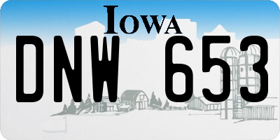 IA license plate DNW653