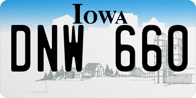 IA license plate DNW660