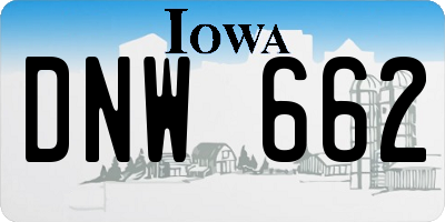 IA license plate DNW662