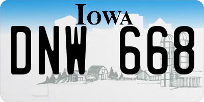 IA license plate DNW668