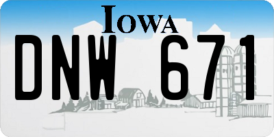 IA license plate DNW671