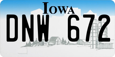 IA license plate DNW672