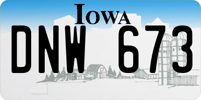 IA license plate DNW673
