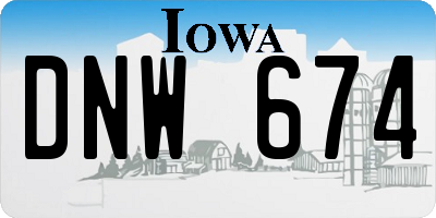 IA license plate DNW674
