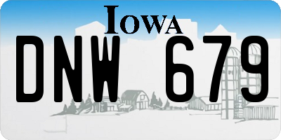 IA license plate DNW679