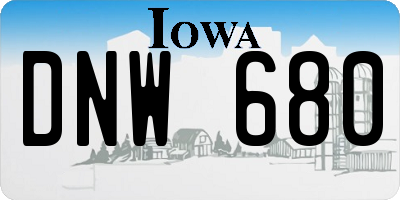 IA license plate DNW680