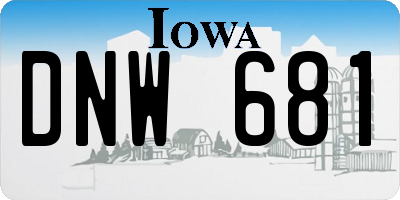 IA license plate DNW681