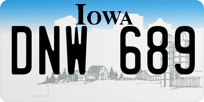 IA license plate DNW689