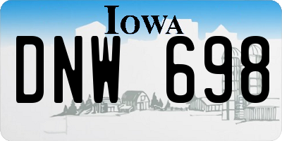 IA license plate DNW698