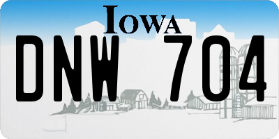 IA license plate DNW704