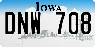 IA license plate DNW708