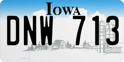 IA license plate DNW713
