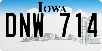 IA license plate DNW714