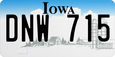 IA license plate DNW715
