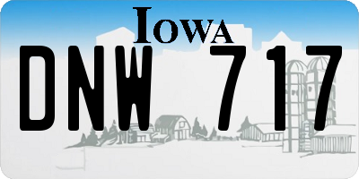 IA license plate DNW717