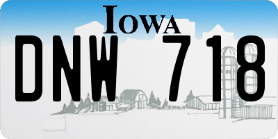 IA license plate DNW718