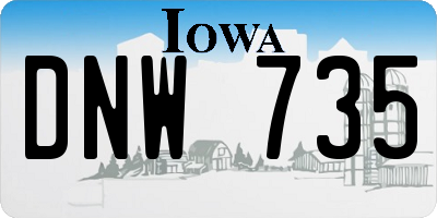 IA license plate DNW735