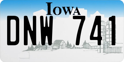IA license plate DNW741