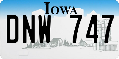 IA license plate DNW747