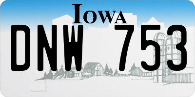 IA license plate DNW753