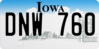 IA license plate DNW760