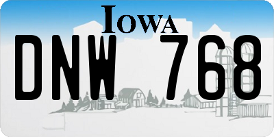 IA license plate DNW768