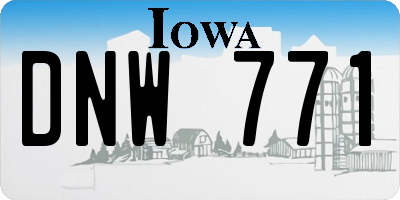 IA license plate DNW771