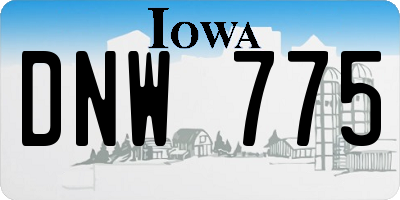 IA license plate DNW775