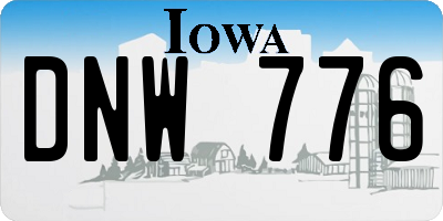 IA license plate DNW776